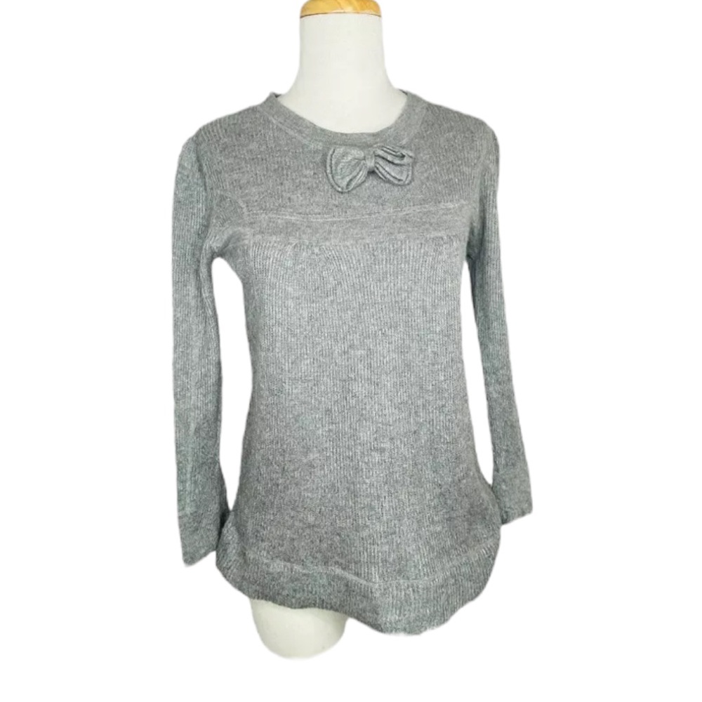 Aqua Womens Gray Cashmere Silk Blend Crewneck Sweater Soft Cozy Gray Size M - Picture 7 of 14